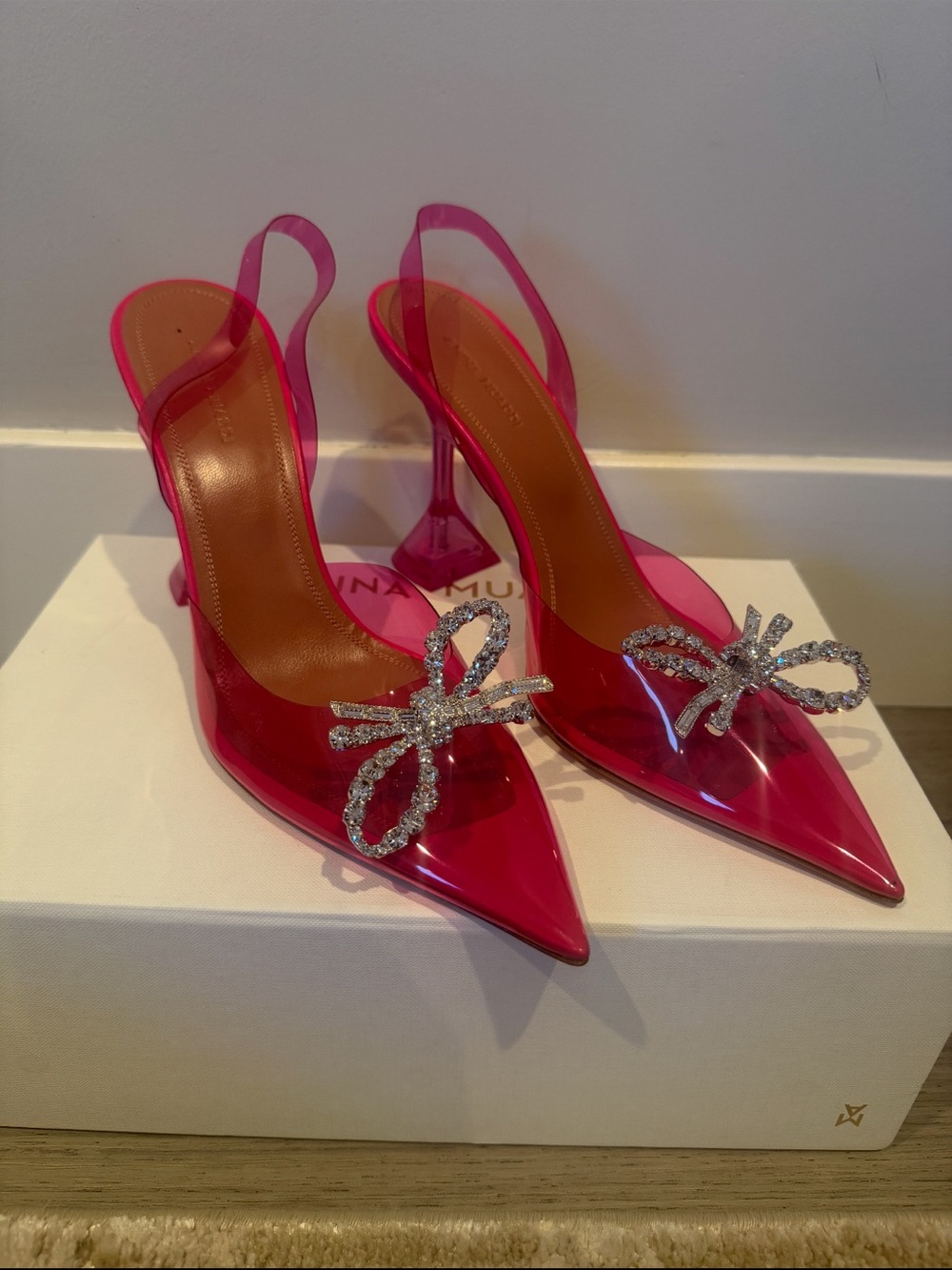 AMINA MUADDI Rosie Glass Slingback Pumps
